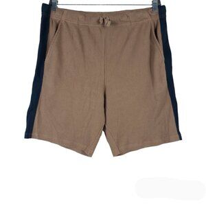 Asos Design Waffle Knit Sweat Shorts Tan Beige Black Stipe Size 2XL